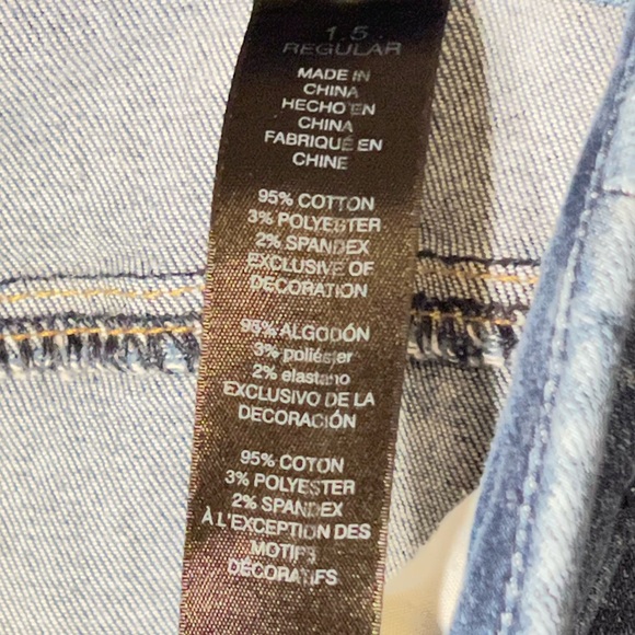 Chicos so sliming girlfriend denim jeans size 1.5 /10 floral embroidery @ankle - Picture 6 of 7